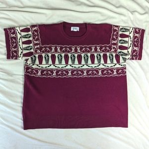 Unique Vintage Knit Fair Isle Coffin Sweater